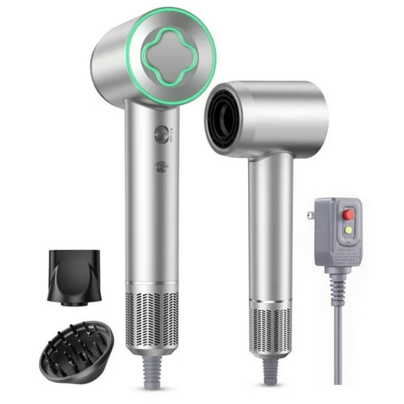 Fast Drying Hair Dryer ,150000 RPM High-Speed Blow Dryer,Low Noise Auto Temperature Control ,Come with Diffuser and Smooth Nozzle(Gray)