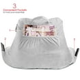 thumbnail image 5 of Reading Pillow, Petite Back Pillow, Backrest Pillows for Bed with Arms, Shredded Memory Foam Back Pillows for Sitting in Bed, Small Back Support Pillow for Kids & Teens, Silver Gray, 5 of 6
