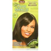 African Pride Olive Miracle Deep Conditioning No Lye Hair Relaxer, Regular Kit, 1 Ea, 2 Pack