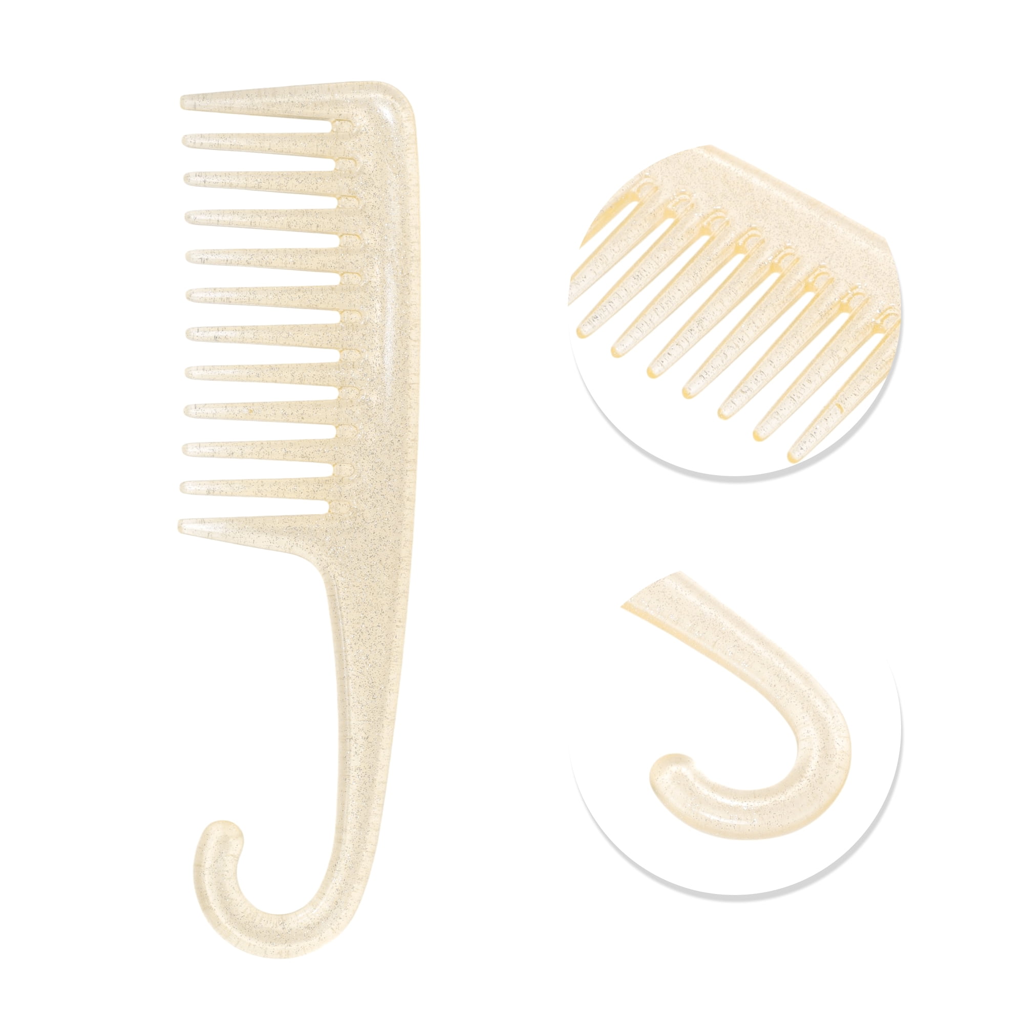 Unique Bargains 1 Pc Durable Large Curved Comb for Curly Hair All Hair Types Yellow