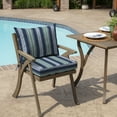 thumbnail image 3 of Arden Selections Outdoor Dining Chair Cushion Set 21 x 21, Sapphire Aurora Blue Stripe, 3 of 12