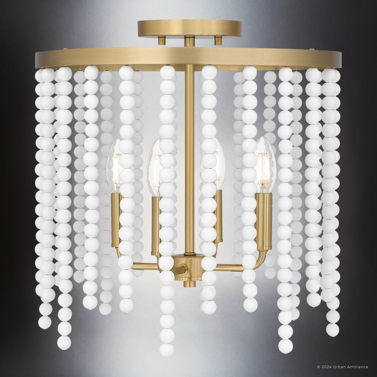 Luxury Contemporary Ceiling Light, Aged Brass, UQL5220