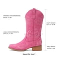thumbnail image 2 of DREAM PAIRS Women's Cowboy Boots Mid Calf Cowgirl Boots Embroidery Stitched Square Toe Western Boots, 2 of 6