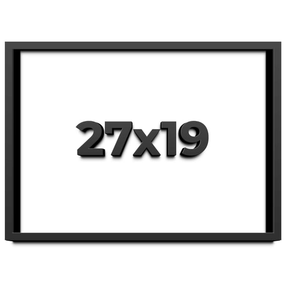 27x19 Shadow Box Frame Black | 1 inches Deep Real Wood Contemporary Shadowbox Display Frame | UV