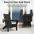 thumbnail image 5 of JUSTLET Outdoor Patio Chair, HDPE Folding Adirondack Chair Set of 2, Black, 5 of 11