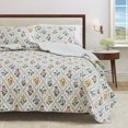 thumbnail image 6 of Floral Quilt Set - Lightweight, Soft, All-Season - 2-Piece Reversible Scalloped Bedding Set (Twin / Twin XL, Floral Lattice), 6 of 6