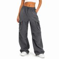 thumbnail image 2 of Mens Cargo Pants Casual Baggy Drawstring Pants Relaxed Fit Parachute Pant Hop Harem Pants with Pockets GY1 XXL, 2 of 4