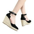 thumbnail image 3 of NOKIO Embroidered Hollow Out Wedge Heels Women Rope Shoes Ankle Wrap Toe Platform Retro Lady Comfy Espadrille Pumps Sandals, 3 of 6