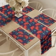 thumbnail image 2 of Ambesonne Vintage Table Runner & Placemats, Poppy Meadow Blossom Garden, Placemat 4 pcs + Runner 16"x72", Vermilion and Quartz, 2 of 2