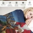 thumbnail image 3 of Shiartex Santa Claus, Sleigh, Reindeers Print Flannel Blanket for All Seasons - Lightweight, Anti-Pilling, Perfect Gift 50x60in, 3 of 6