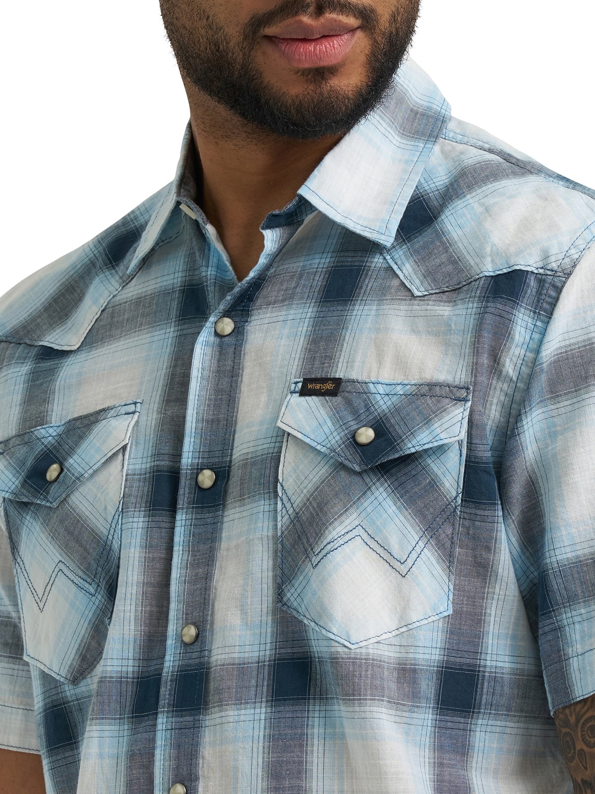 Wrangler® Men's Premium Short Sleeve Plaid Shirt, Sizes S-2XL