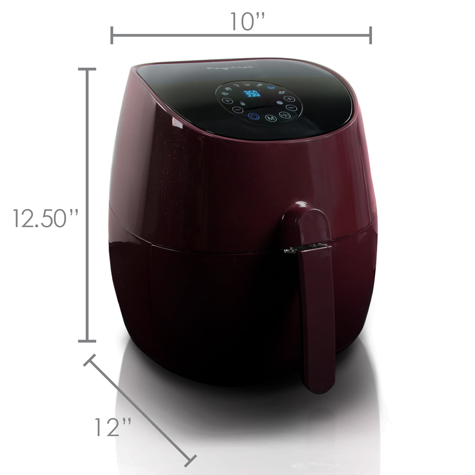 MegaChef 3.5 Quart Airfryer And Multicooker With 7 Pre-programmed Settings in Burgundy