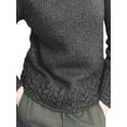 thumbnail image 3 of DYMADE Women Half High Collar Solid Color Twist Knit Sweater Raglan Sleeve Top, 3 of 4