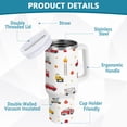 thumbnail image 4 of 30 oz Insulated Stainless Steel Tumbler Double Wall Stainless Steel Tumbler with 2-Way Drinking Red Fiery Awesome Patterns, 4 of 9