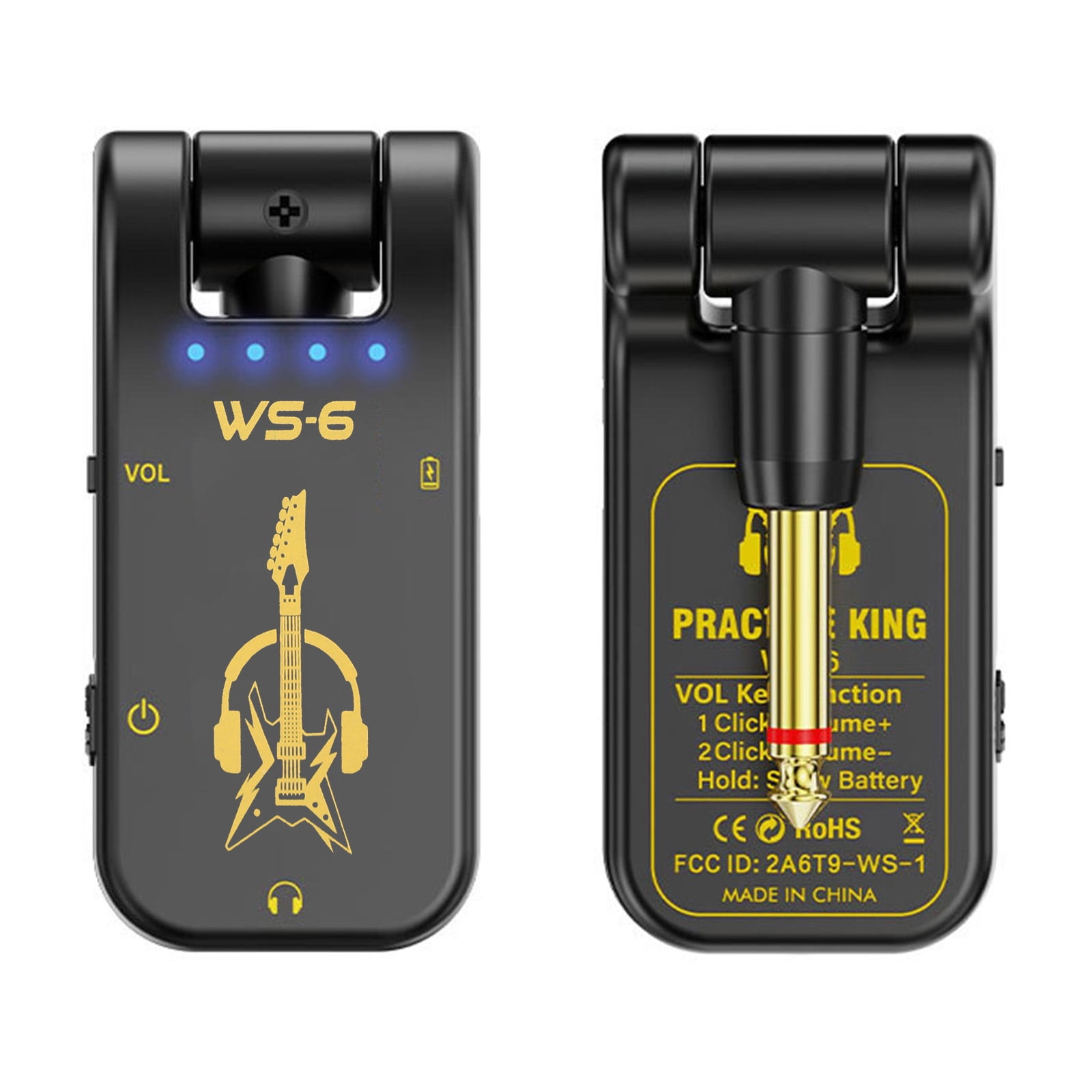 Multi Effect Guitar Amplifier Pickup with Reverbs Delay Overdrive Plastic Metal Texture for Electric Acoustic Guitars
