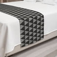 thumbnail image 2 of Geometric Bed Runner, Modernistic Repeating Triangular Pattern with Half Tone Dots Print, Decorative Accent Bedding Scarf for Hotels Homes and Guestrooms, King, Charcoal Grey and Ivory, by Ambesonne, 2 of 2