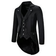 thumbnail image 3 of TIHLMK Suit Coat Men Evening Dress Tuxedo Long-sleeved Single Five Buttons Turndown Suit Black, 3 of 4