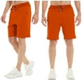 thumbnail image 5 of Tyhengta Mens Shorts Casual Drawstring Zipper Pockets Elastic Waist Orangered 30, 5 of 8