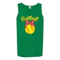 thumbnail image 2 of Wild Bobby, Cute Ribbon Bow Softball Mom Gift, Mother's Day, Men Graphic Tank Top, Kelly, 3XL, 2 of 3
