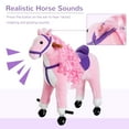 thumbnail image 6 of Qaba Kids Plush Ride On Toy Walking Horse with Wheels and Realistic Sounds, 30"H, Pink, 6 of 10