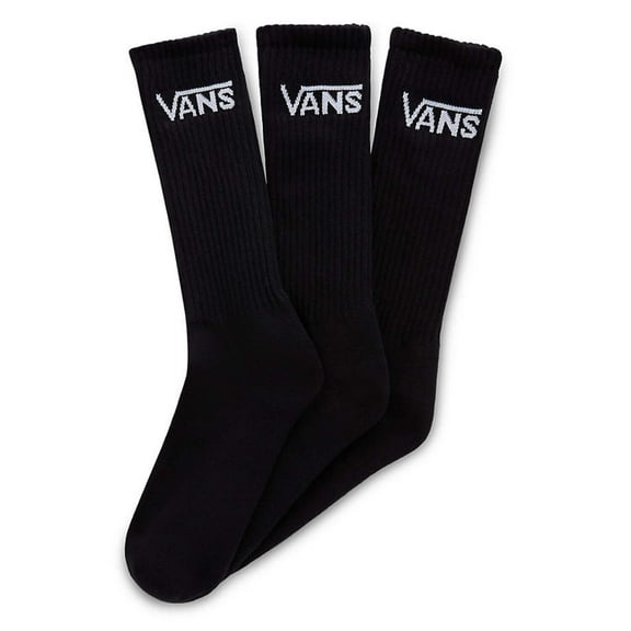 3 Pairs VANS Classic Crew Socks Sport Skate Skateboard Sox BMX - Black - US 6.5-9
