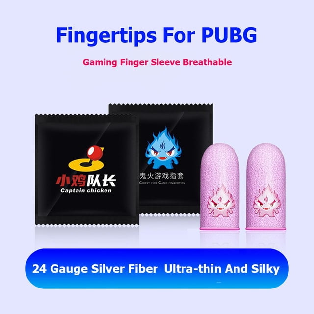 1 par de fundas para los dedos para juegos, fundas luminosas para las yemas de los dedos para PUBG (rosa)