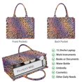 thumbnail image 2 of Large Capacity Tote Bag,Purple and Orange Of Leopard Print Handbag Fashion Luxury Tote Bag,15.7"x13"x 5.1" Inches,Laptop Compatible, 2 of 6