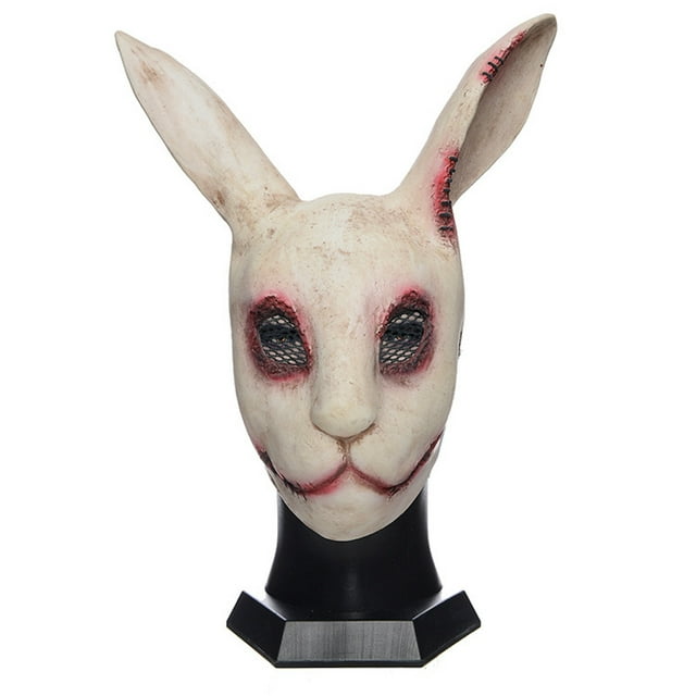 Máscara para cosplay, sombrero de conejo, látex, conejito sangriento, Halloween
