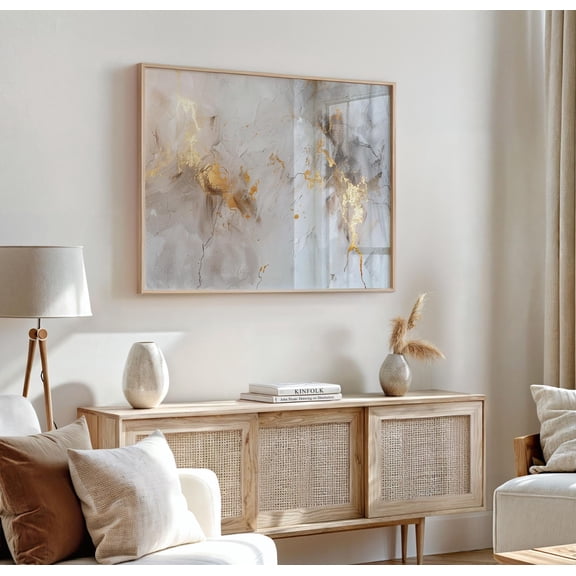 Grey And Gold Abstract Wall Art Print, Modern Minimalist Diy , Home Decor UNFRAMED Poster, Wall Art for Decor, Present, 8x12