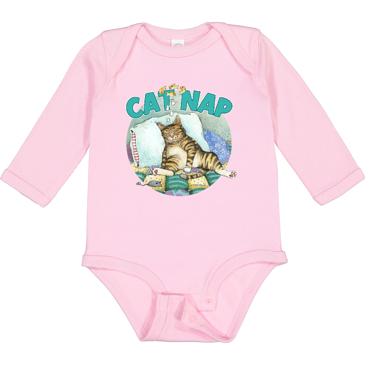 Inktastic Cat Nap Cute Sleeping Cat Boys or Girls Long Sleeve Baby Bodysuit