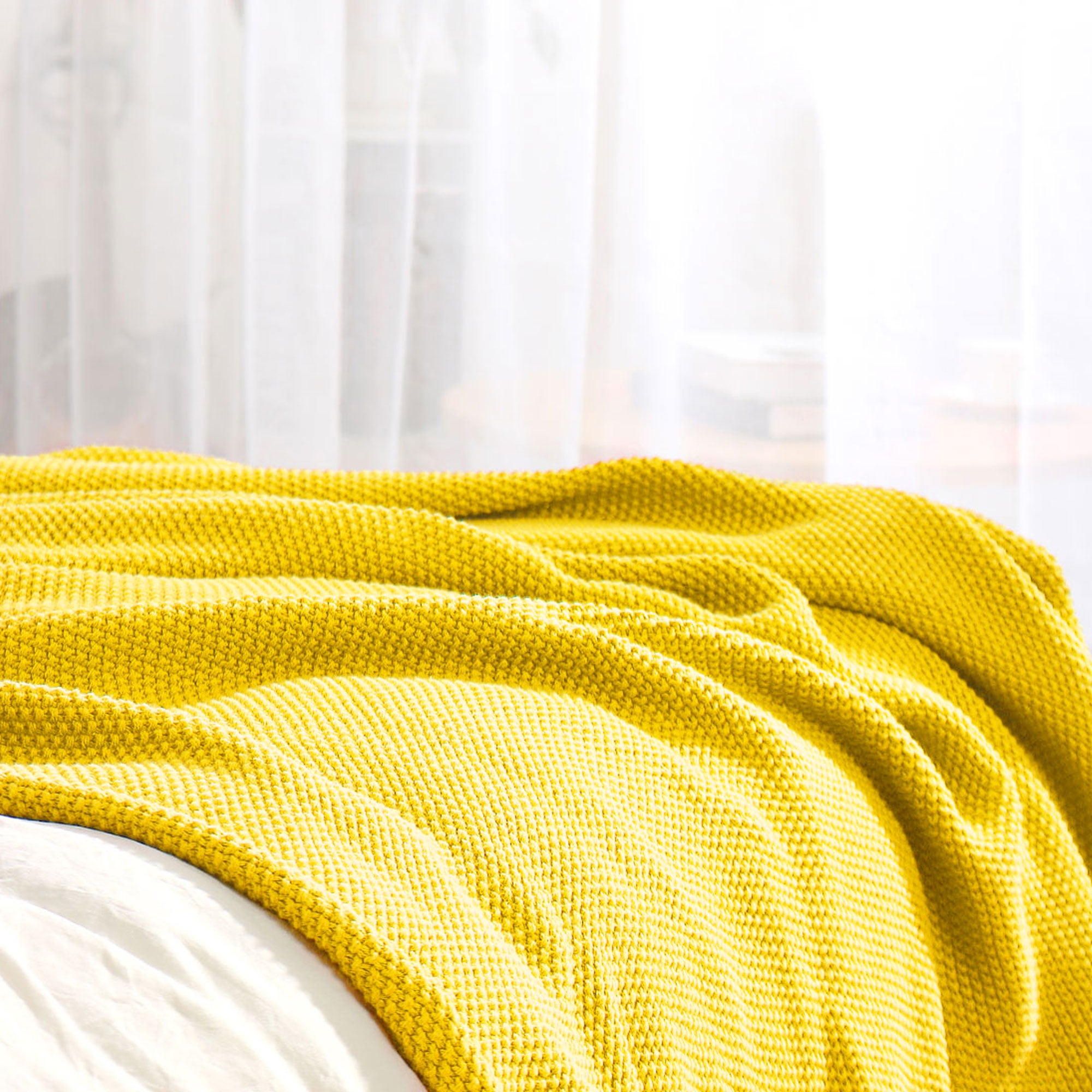 Throw Blanket Cotton Moss Stitch Soft Warm Blanket for Couch Sofa Chair