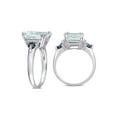 thumbnail image 4 of 3 1/3 Carat (Ctw) Aquamarine and Blue Sapphire Ring in Sterling Silver with Accent Diamonds, 4 of 4