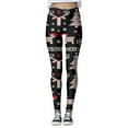 thumbnail image 2 of Fiaer Christmas Womens Leggings Santa Snowflake Snowman Cute Graphic Yoga Pants Plus Size High Waist Slim Fit Trendy Workout Trousers Black1 XXL, 2 of 5