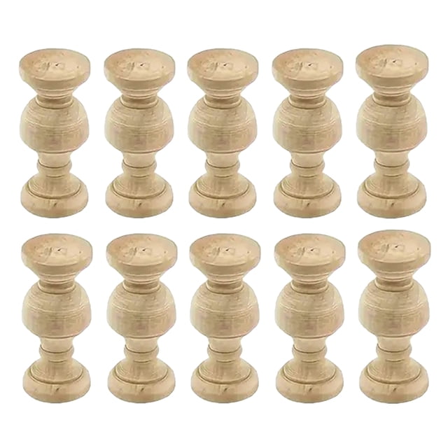 10 husillos de madera sin terminar para proyectos de carpintería, accesorios de habitación, balaustres decorativos para botellero y marco de cama.