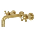 thumbnail image 1 of Kingston Brass KS8127BX 8 in. Metropolitan 2-Handle Wall Mount Bathroom Faucet, Brushed Brass, 1 of 1