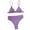 Purple, variant on Womens Two Piece Swimsuit Bikini Sets High Cut Bikini with Chest Pad Without Underwire Solid Split Swimsuit Beach Bathing Suit Green