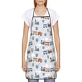 thumbnail image 2 of Naloa 1Pack Adjustable Bib Apron Waterdrop Resistant Cooking Kitchen Aprons for Women Men Chef, Trains And Cactuse Print, 2 of 5