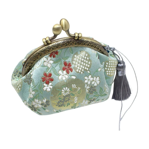 Bonitos monederos con hebilla cambio Floral de moda cierre de broche tarjeta de tapiz Verde claro Yuyangstore Monedero Bodega Aurrera en linea