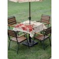 thumbnail image 3 of Outdoor Tablecloth with Umbrella Hole and Zipper, Valentine's Day Square Table Cloth 60x60 Inch Waterproof Tablecloth, Eucalyptus Leaves Coffee Gifts Romantic Rustic Picnic Table Cover for Patio, 3 of 7