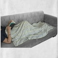 thumbnail image 6 of Floral Soft Flannel Fleece Throw Blanket, Flowers and Green Leaves on Ivy Vines Spiral Branches Petals Pattern, Cozy Plush for Indoor and Outdoor Use, 50" x 60", White Grey Yellow Green, by Ambesonne, 6 of 6