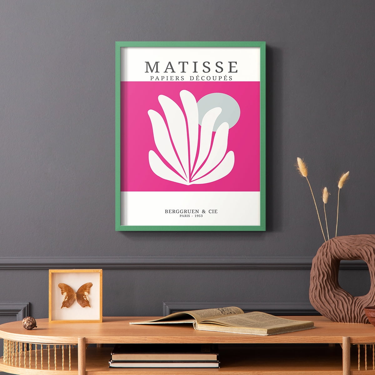 Matisse CDXXII in Green Solid Wood Framed Print No Nail Hanging
