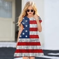 thumbnail image 2 of Little Girls Dresses Size 6 Years-7 Years Spring Summer Print Ruffle Short Sleeve Active Daily Indoor Outdoor American Independence Day Maxi Dress, 2 of 5