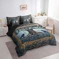 thumbnail image 3 of jejeloiu Black Raven Crow 7-Piece Twin Bedding Sets,Bohemian Style Tree Bedding Comforter Set For Teens Reversible, 3 of 8