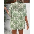 thumbnail image 2 of Cuteduck Women's Set Summer Short Sleeve Polo Neck Loose Floral Print Bohemian Casual Comfortable Outfit S-2XL, 2 of 9