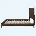 thumbnail image 3 of Walnut Solid Wood King Platform Bed Frame with Tall Headboard, Sturdy Natural Wood Bed, No Box Spring Required, 3 of 5