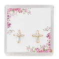 thumbnail image 1 of McVan EAR31 Gold Plate Zirconia Crystal Cross Earring Boxed, 1 of 1