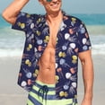 thumbnail image 4 of Uemuo Colorful Jellyfish Printed Regular Fit Short Sleeve Casual Hawaiian Shirt for Men,Aloha shirt,Tropical shirt,Floral print shirt,Vacation Beach shirt-XX-Large, 4 of 9