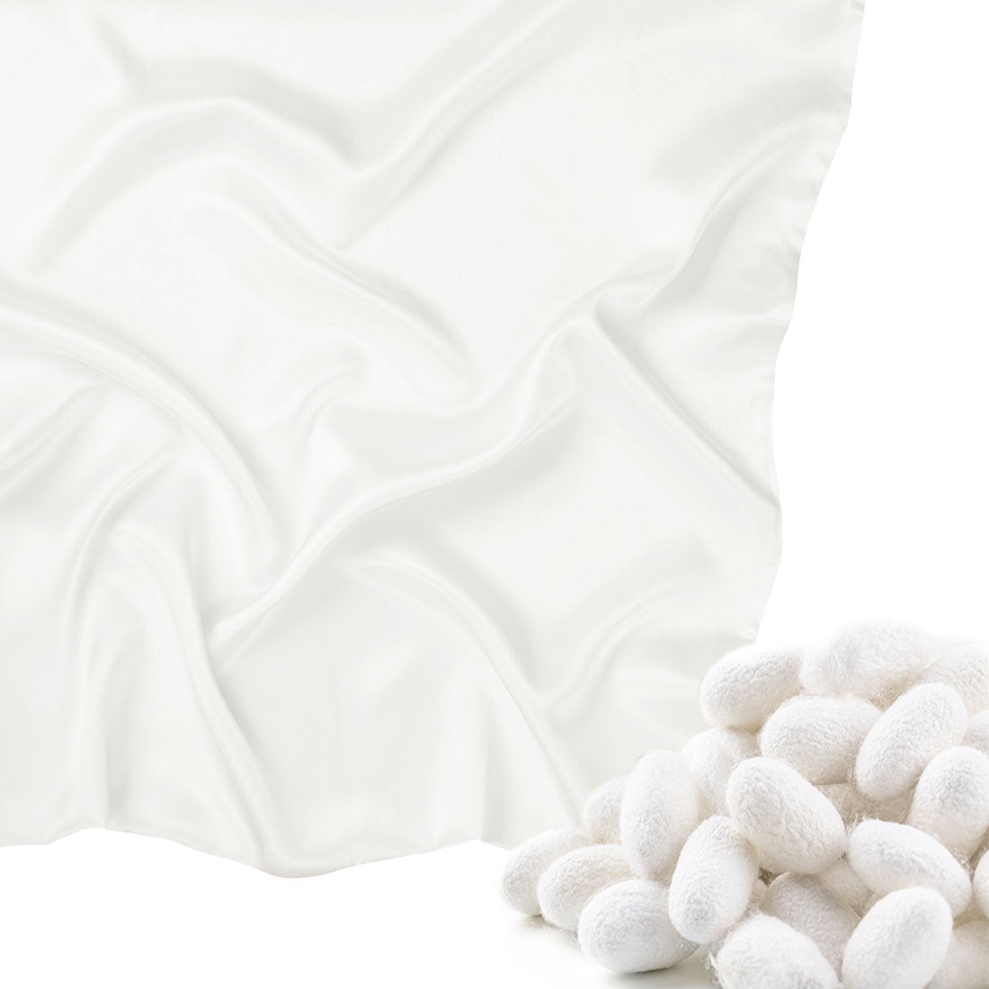 Unique Bargains 2-Pack 19 Momme 100% Silk Pillowcases White King