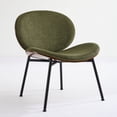 thumbnail image 3 of Mid-Century Modern Shell Chair Single Side Chair Tripod,Green fabric Lounge Chair in Walnut Finish Comfortable Backrest,Green color,SW1871GN, 3 of 5