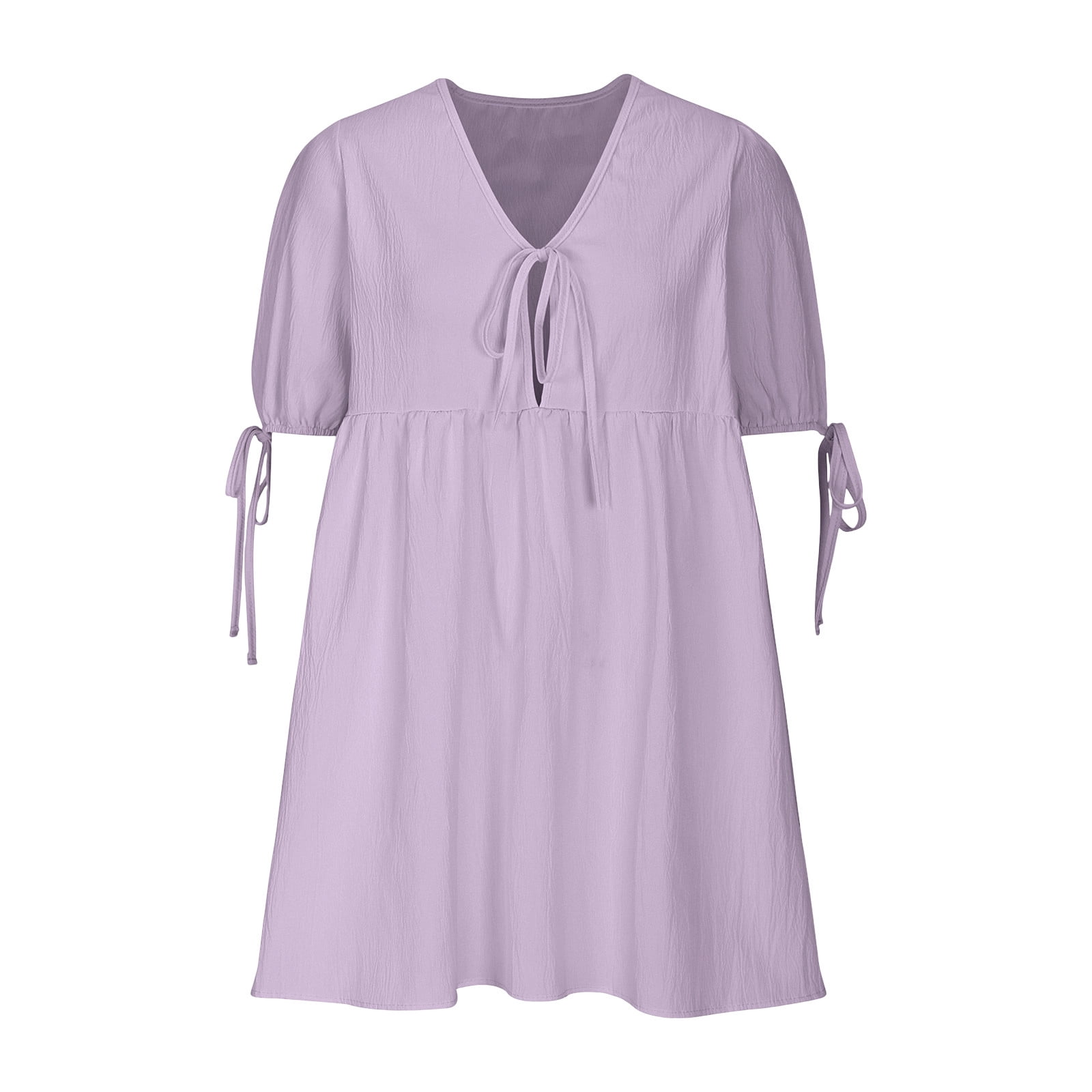 LVHAOGJOB Flowy Dress for Women Sleeveless Summer Mini Dress Swing A Line Purple Fit and Flare Ladies Sundress Boho